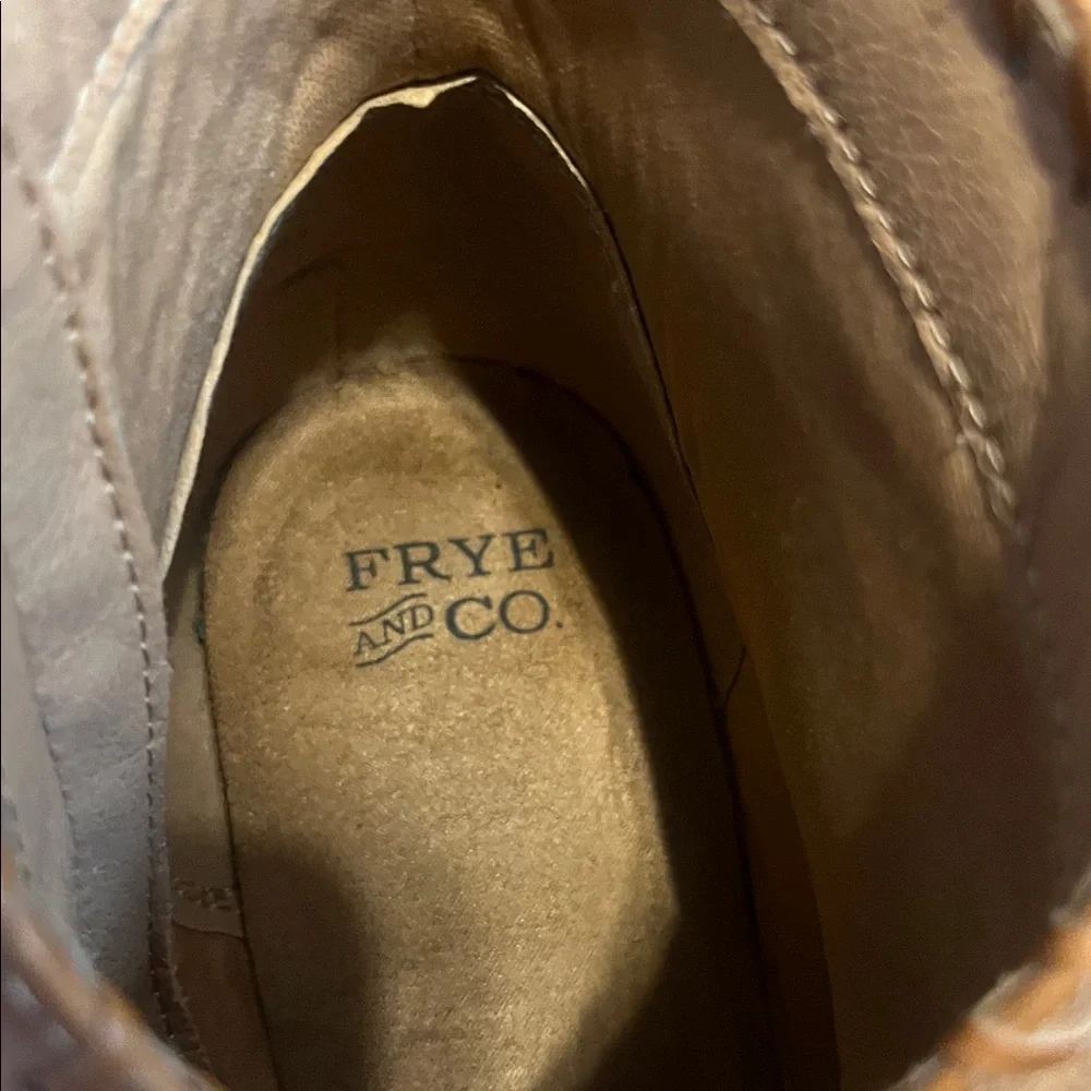 FRYE AND CO.‎ Tan Womens Palma Stacked Heel Booties 8.5
